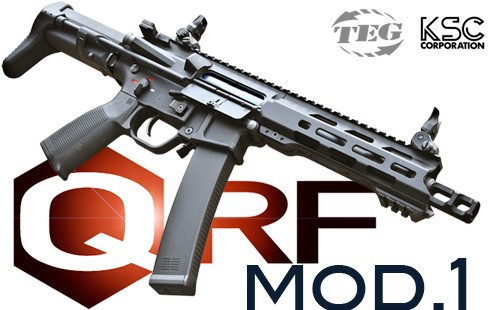 販促品KSC QRF Mod.1 41px 電子トリガー組み込みカスタム済　オープンサイト　予備マガジン　バッテリー付 電動ガン